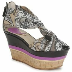 Etro 3467 Sandales et Nu-pieds Couleur Gris / Noir / Violet