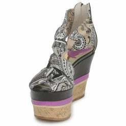 Etro 3467 Sandales et Nu-pieds Couleur Gris / Noir / Violet -Etro Soldes Magasin 134088 500 C