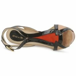 Etro 3505 Sandales et Nu-pieds Couleur Noir / Orange -Etro Soldes Magasin 134103 500 F