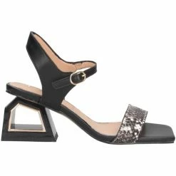 Exé Shoes Exe' MELANI-740 Sandales Femme PYTHON / NOIR Sandales et Nu-pieds Couleur Multicolore