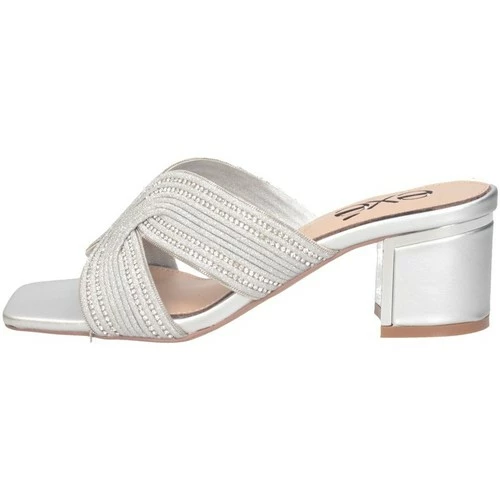 Exé Shoes Exe' ISABEL590 Chaussons Femme Mules / Sabots Couleur Argenté 4 Exé Shoes Exe' ISABEL590 Chaussons Femme Mules / Sabots Couleur Argenté – Image 2